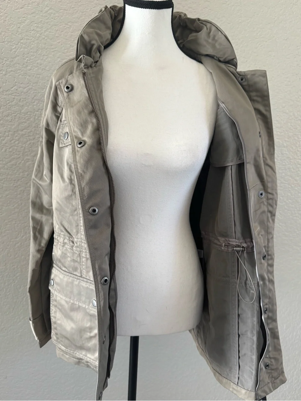 NWT Banana Republic Utility Rain Jacket Field Coat Taupe Small